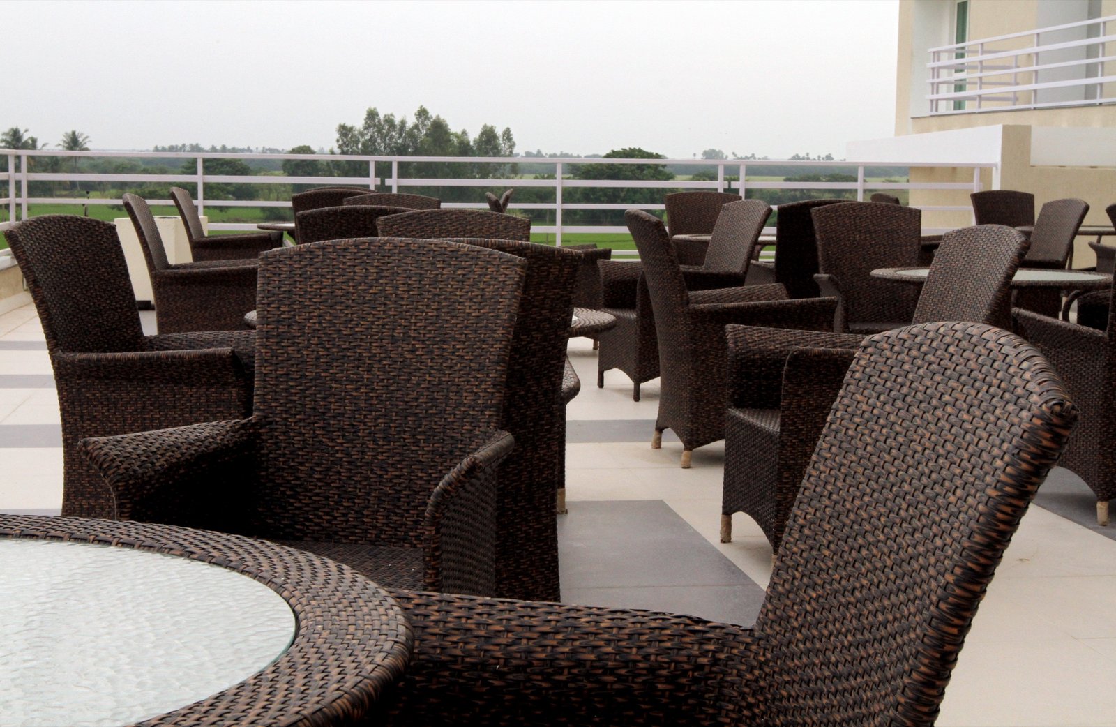Rooftop seating area